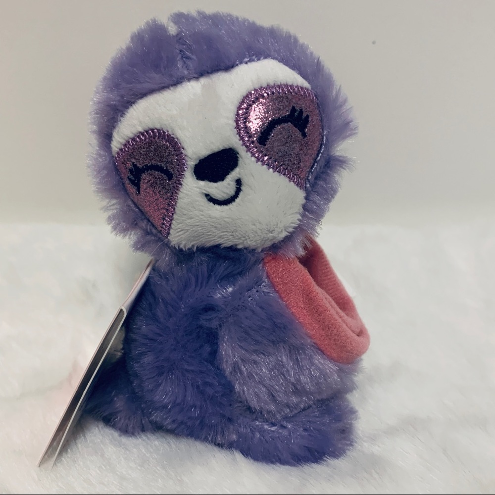 Purple Sloth 🦥 Plush Wrist Hugger, Valentine ♥️, 4” New